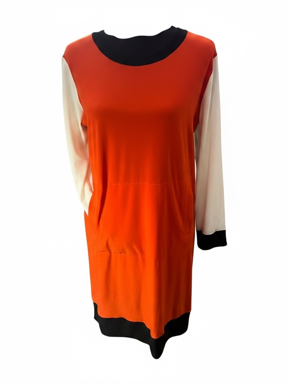 KAMALIKULTURE Black & Bright Orange Colorblock Dress